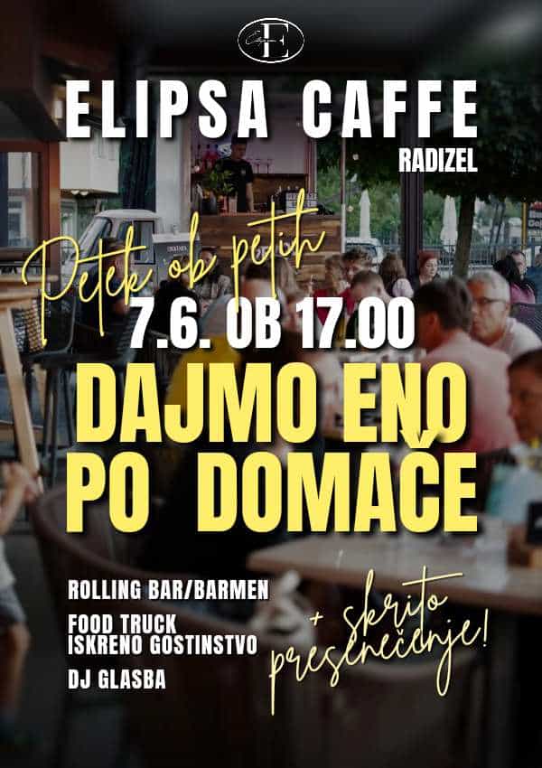 dajmo eno po domač v petek ob petih v elipsa caffe